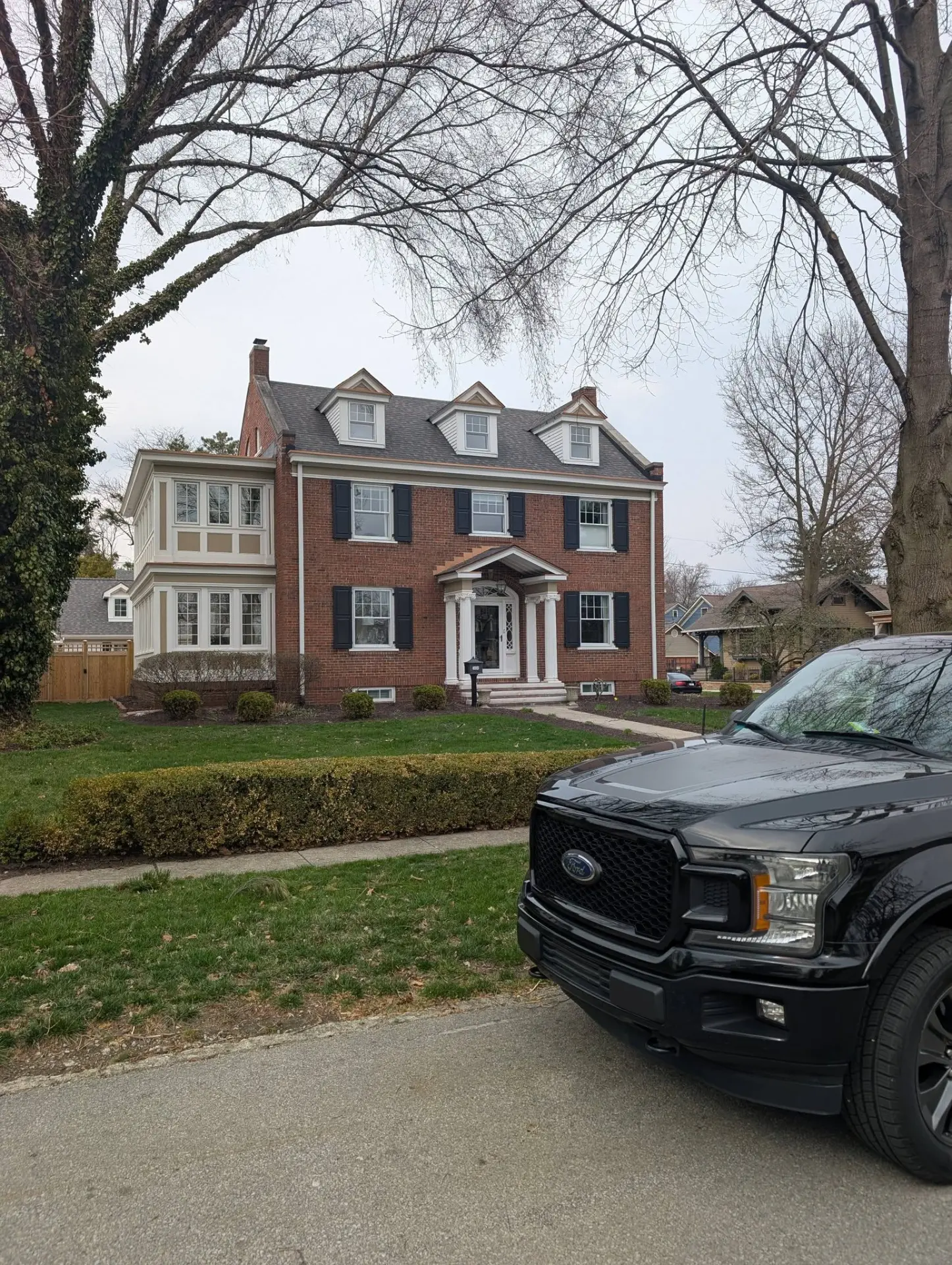 Large brick home with clean windows