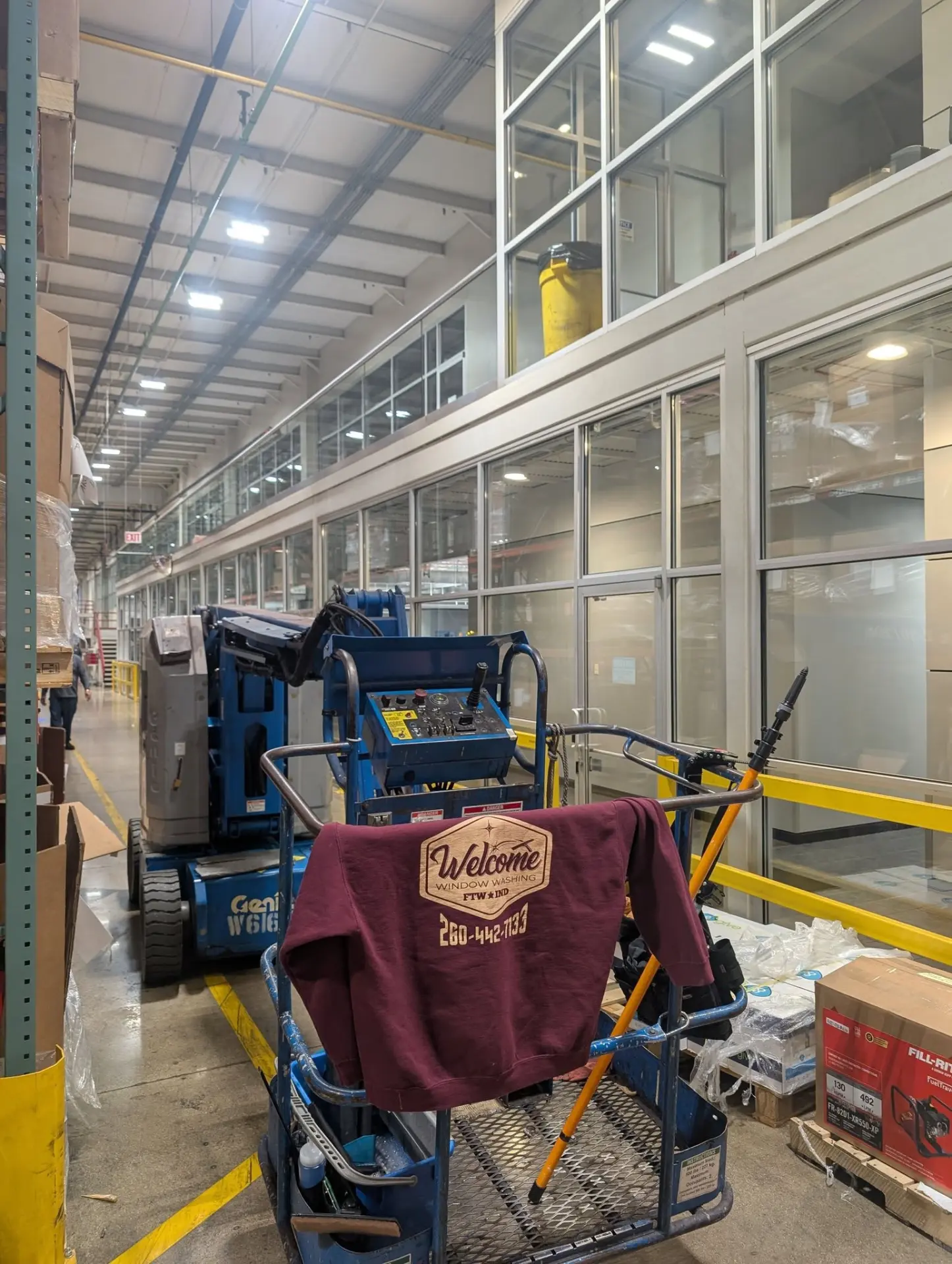 Industrial facility with high bay windows